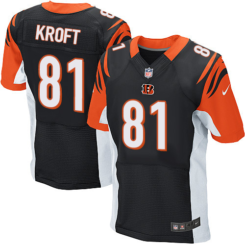 Men's Elite Tyler Kroft Nike Jersey Black Home - #81 NFL Cincinnati Bengals